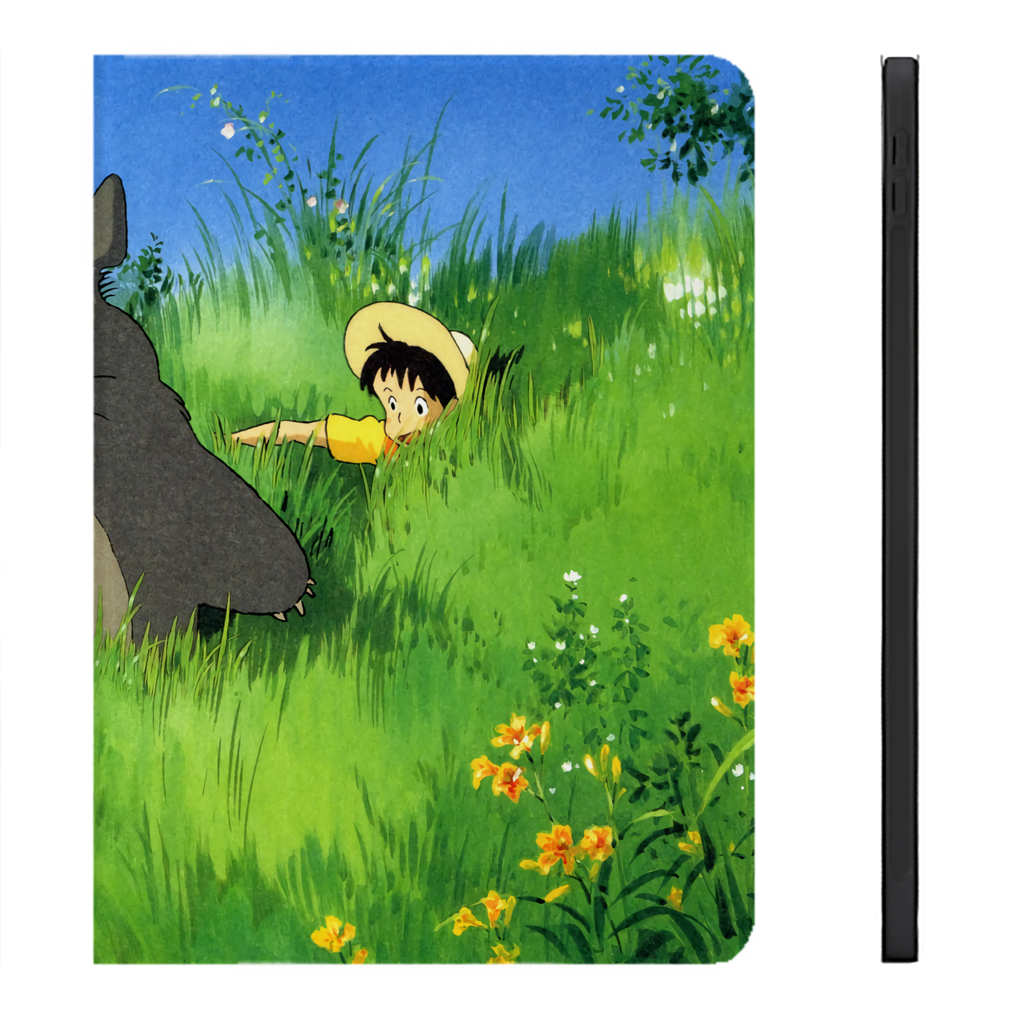（画像用） となりのトトロ 草壁メイ 草壁サツキ My Neighbor Totoro Satsuki Kusakabe Mei Kusakabe IPadケース ペンホルダー付き ブックスタイルデザイン